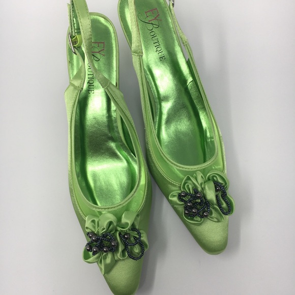 EY Boutique Women's Green Satin 2.5 Inches Heel - Picture 3 of 16